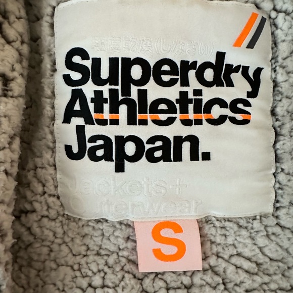 Superdry athletic puffer jacket with hood, size S - Picture 4 of 6